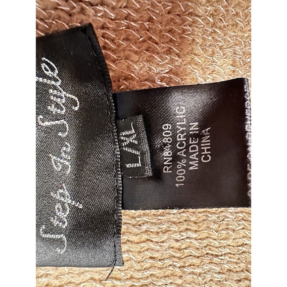 Gold Shimmer Fringe Cardigan Step In Style Poncho Gold Sz XL - Picture 8 of 8